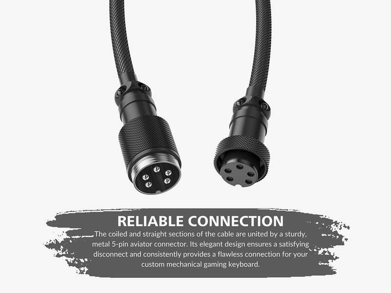 Coiled Keyboard Cable Handcrafted DoubleSleeved Braided USB Type C to A 5Pin gallery