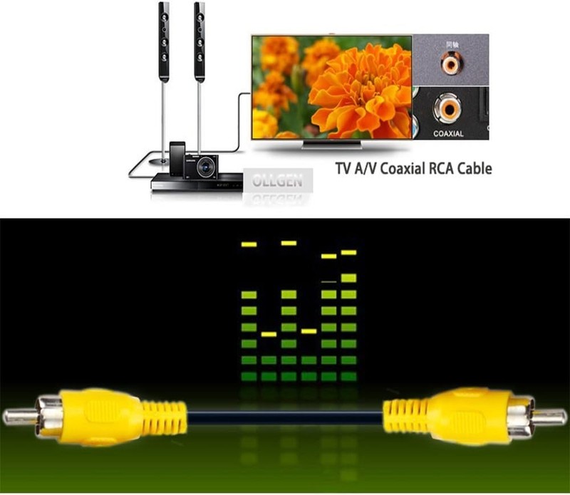 Braided 3M RCA Audio/Video Cable - Male to Male with Yellow Boot for Easy Setup gallery
