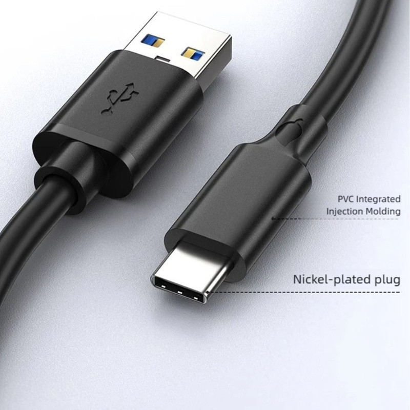 5Gbps Short Data Cable Nylon Elbow USB3.0 to Type C Fast Charging Cable for gallery