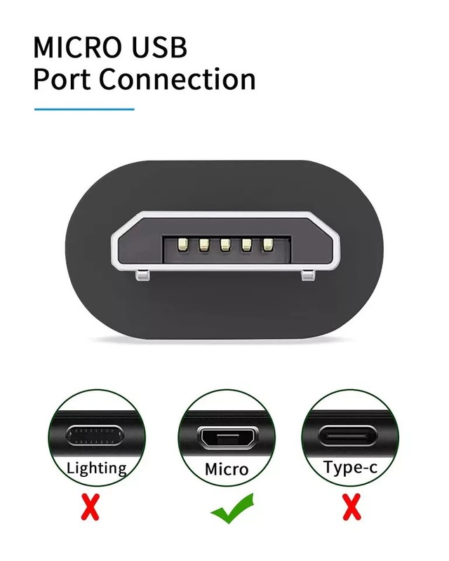 10" Round Short Micro USB Data Cable -white, for phones, cameras,gps,go-pro, etc gallery