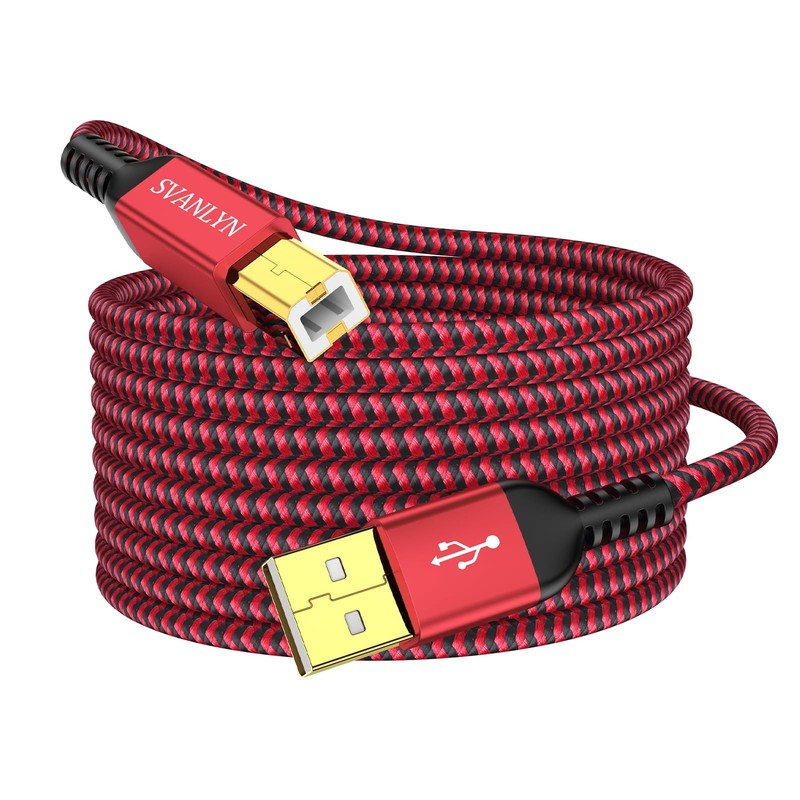 Printer Cable 20 FT, USB A to B 2.0 Printer Cable High-Speed Nylon Braided US…