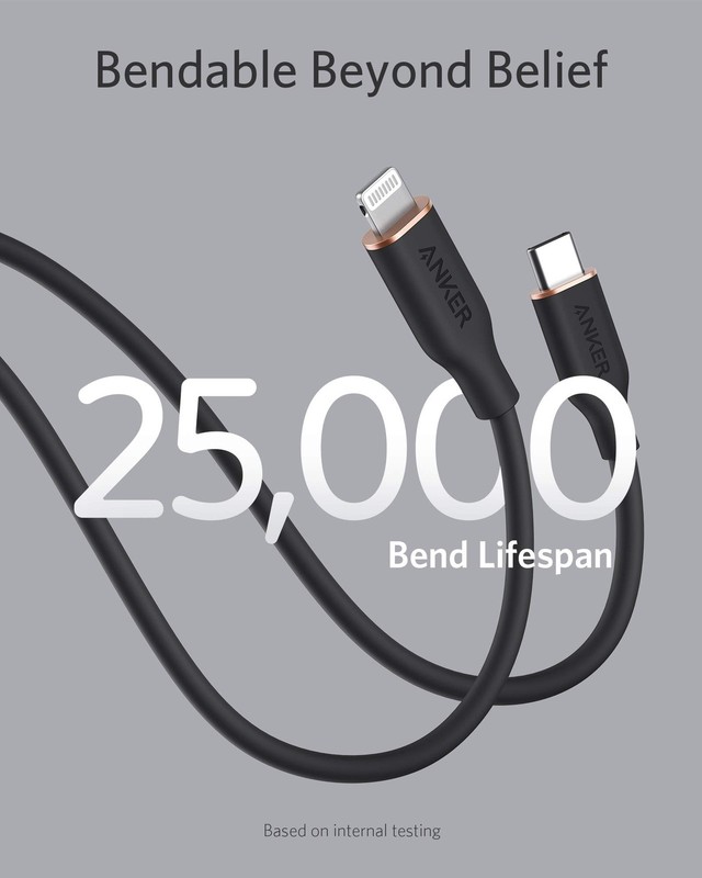 USB C to Lightning Cable MFi Certified Premium Silicone Fast Charging Cord 3ft gallery