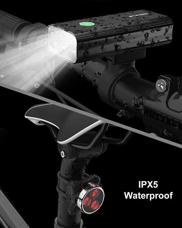 Bike Lights for Night Riding, 6400 mAh Bicycle Light Front and Rear, USB C Re... gallery
