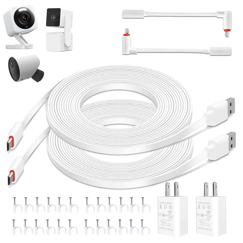 20FT Waterproof Power Adapter & Charging Cable for Security Cameras - 2 Pack gallery