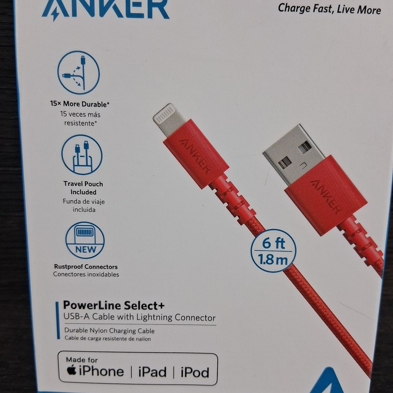 Anker USB-A Charging Cable For Apple Devices Red New gallery