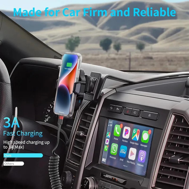 Coiled USB C Cable for Car, 2 Pack Type C Charger Cord Fast Charging for iPhone gallery