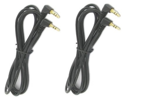 2 New 3.5mm male to male Auxiliary audio Cable Right Angle 90 degrees