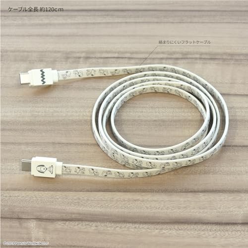 Gourmandies Peanuts Snoopy USB 2.0 Type-C Cable Ivory SNGG-44IV Compatible PD60W gallery