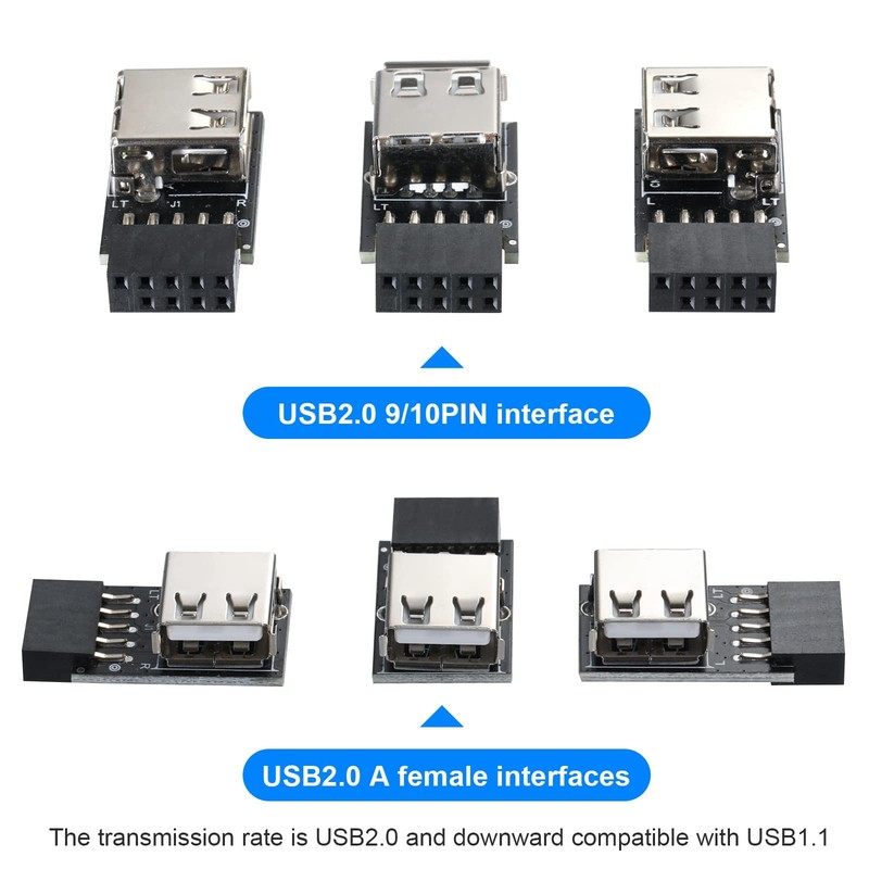 USB 2.0 9Pin/10Pin Front Panel Header 9pin to Type A Adapter gallery