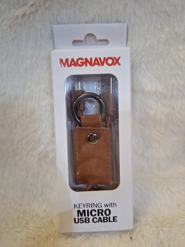 New Magnavox Key Ring With Micro USB Cable To Standard USB