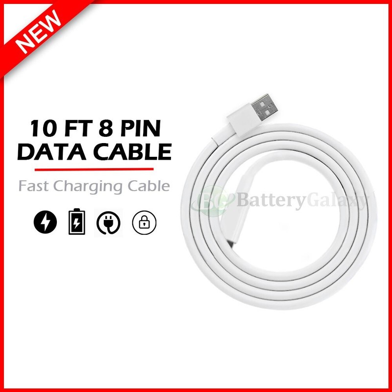 10FT USB Data Fast Charger Cord Cable For Apple iPhone 7 8 X 11 12 13 14 PRO MAX