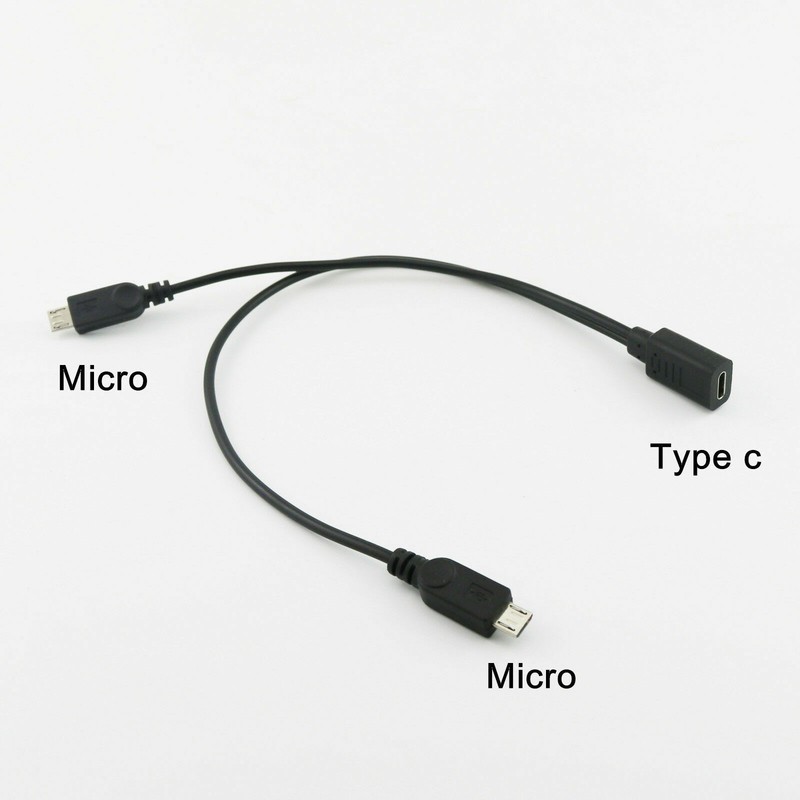 USB 2.0 Type C Female to Dual Micro USB Male Splitter Cable 2x Micro USB Spliter gallery