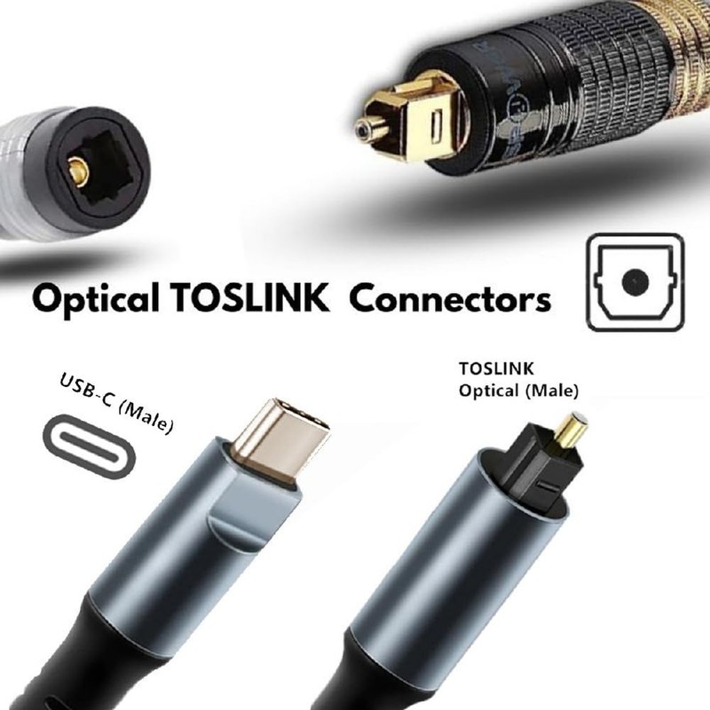 180cm USB-C to SPDIF Toslink Male Cable for High-Definition Audio Transmission gallery