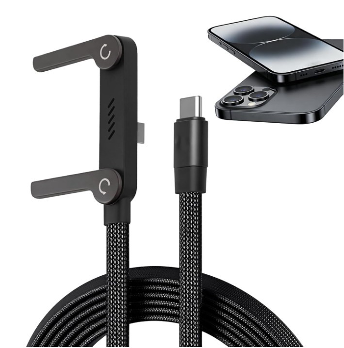 2in1 240W Fast Charging Cord For iPhone1716 With Phone Stand Foldable Holder Lot gallery