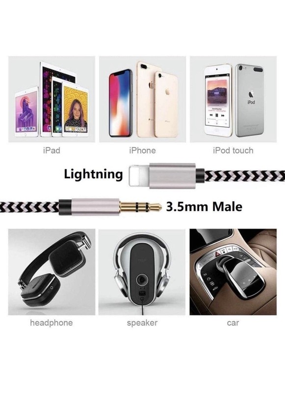 [Apple MFi Certified] iPhone to 3.5mm Car AUX Stereo Audio Cable (3FT/1M), Light gallery