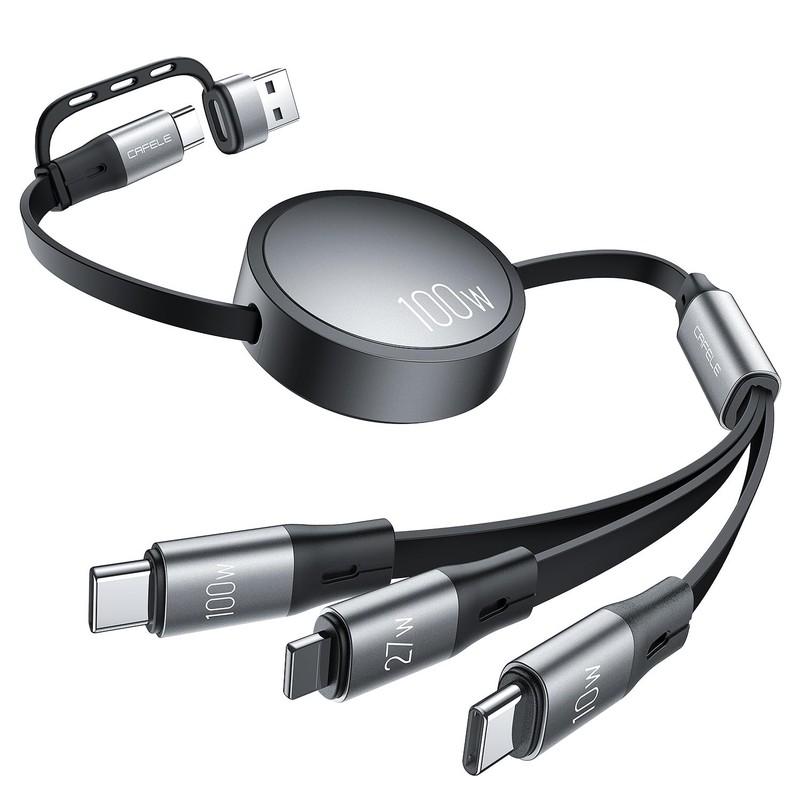 Multi Charging Cable 100W Retractable USB Cable, 6-in-1 Dual and 27W L 5A Fas…