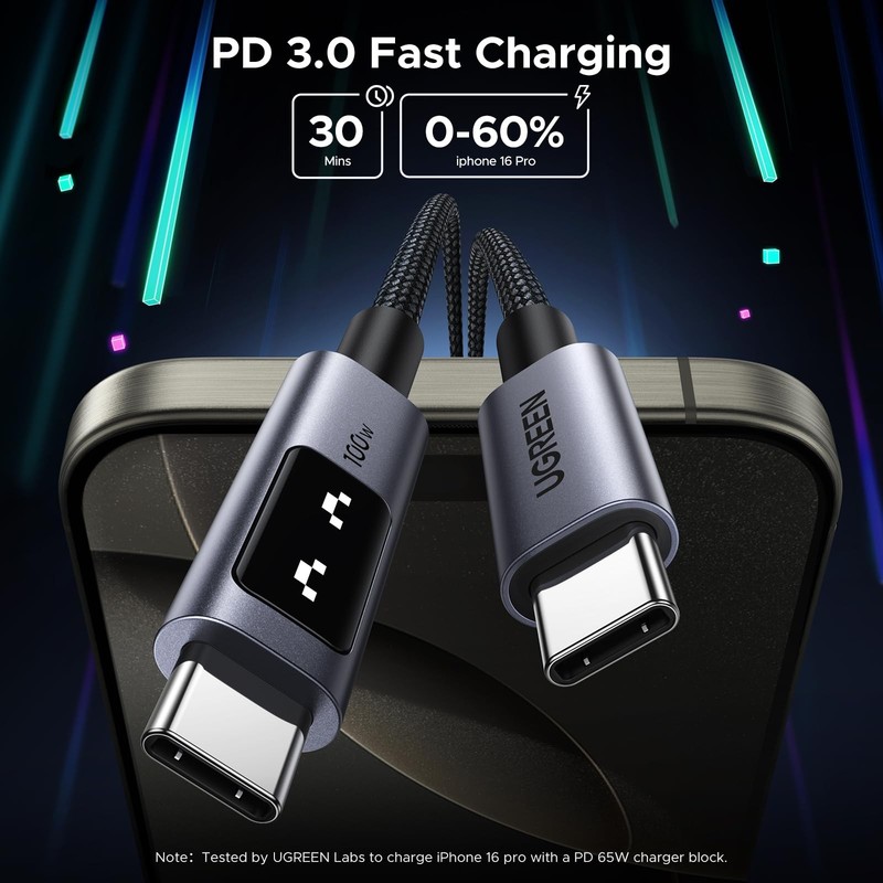 100W USB C To C Cable 10 FT Fast Charging Type C Power Charger Cord Wire Lead gallery