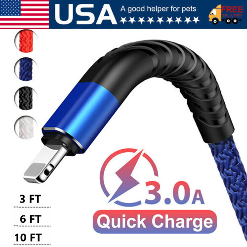 Fast Charge USB Charger Cord & Data Sync Cable For iPhone Type C USB C 3/6/10FT