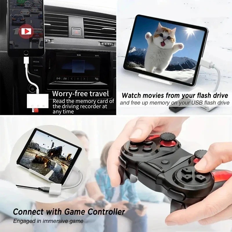 3-in-1 Card Reader Adapter Type C To SD TF Memory Card Reader USB Type C OTG gallery
