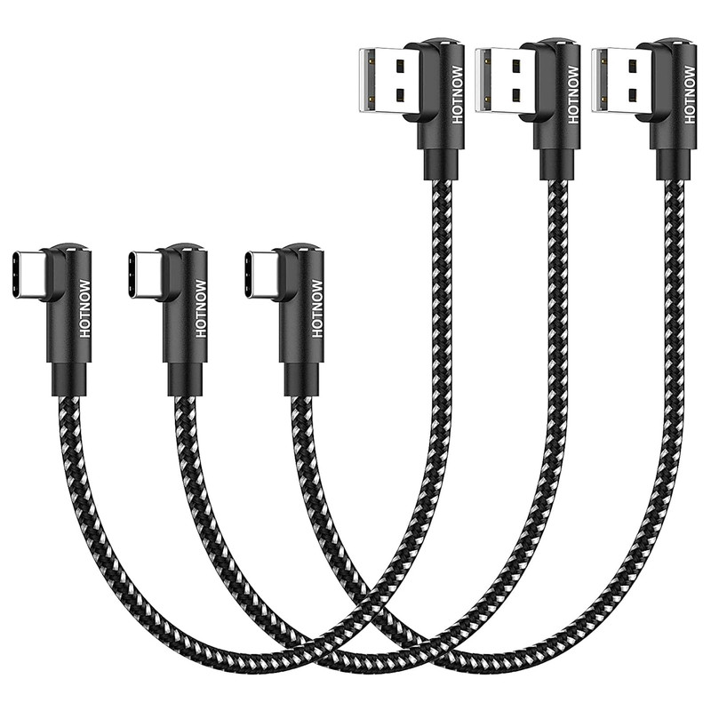 Short USB a to USB C Cable Right Angle 1Ft, [3Pack 1Ft] Portable 90 Degree USB-C gallery