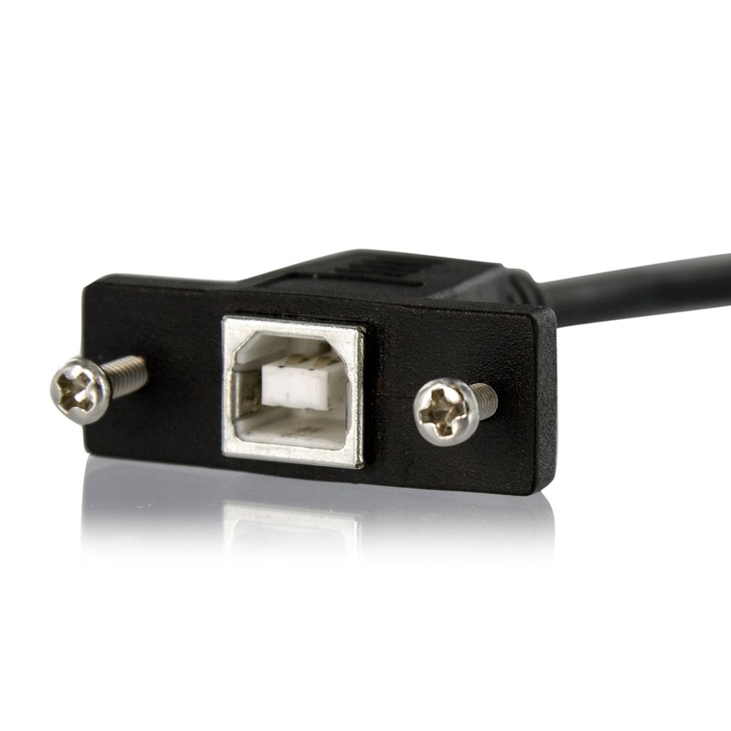 1 ft Panel Mount USB Cable B to B - F/M - USB Type B (F) to USB Type B (M) - ... gallery