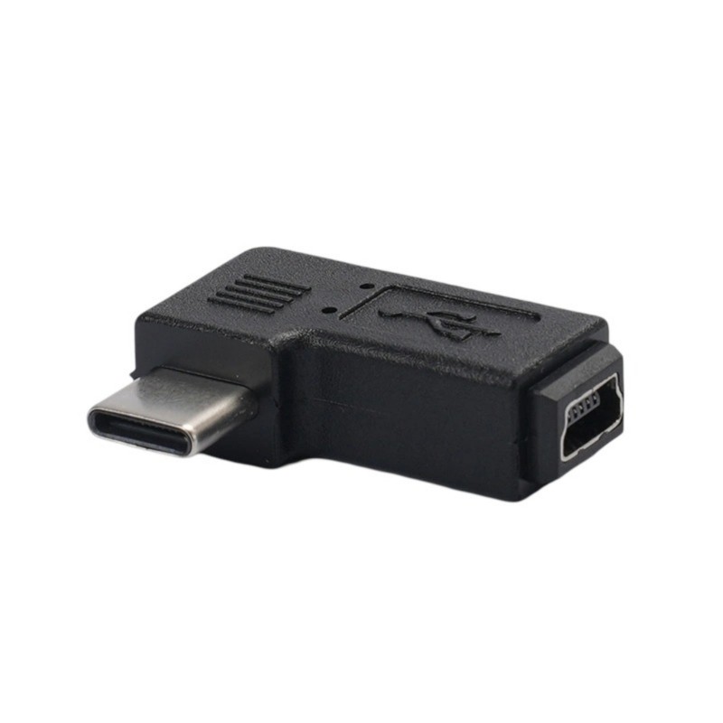 Converter for Phone Laptop Digital Camera 90 Degree Type-C to Mini USB Adapter