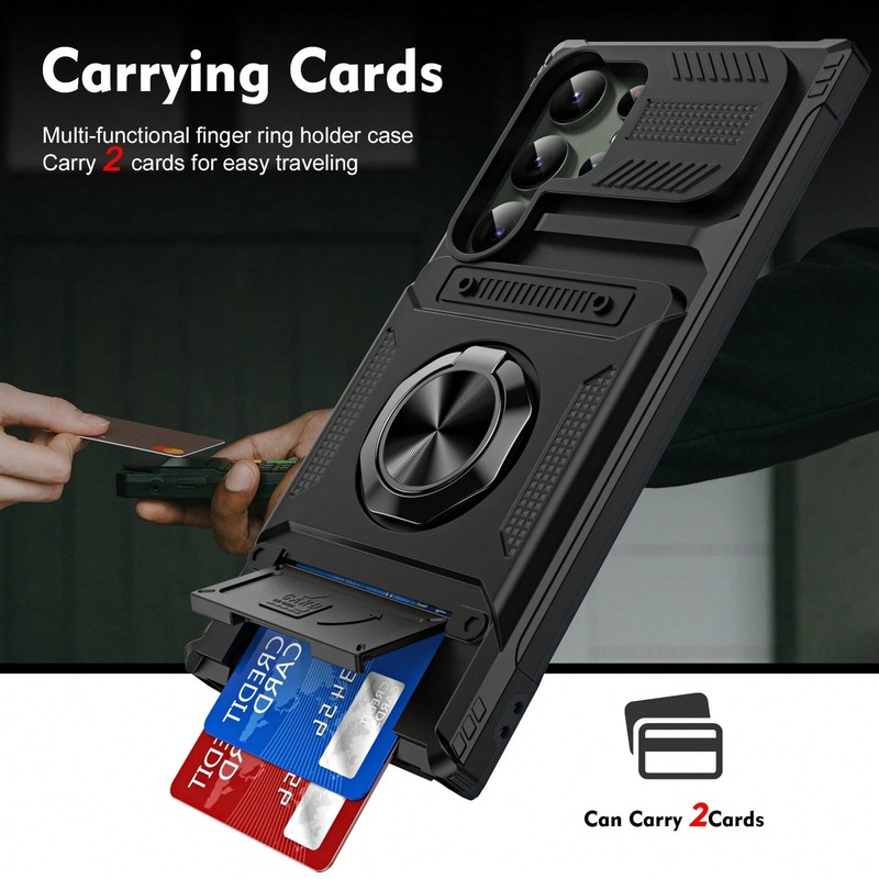 360° Rotatable Military Anti-Fall Phone Case w/ Ring Stand for iPhone & Samsung