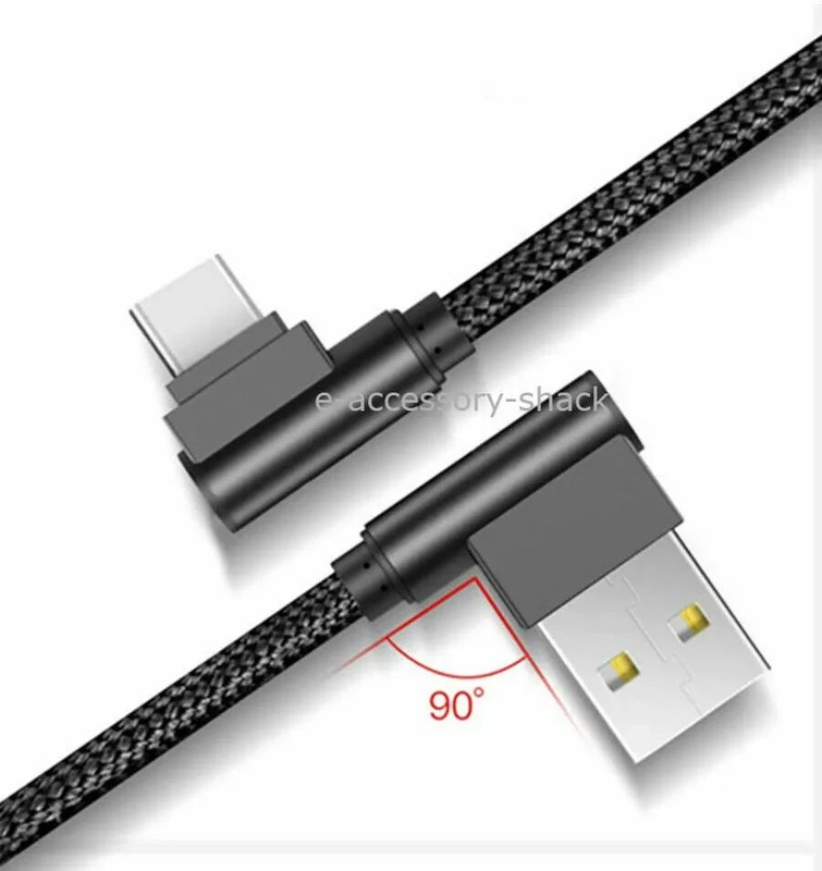90 Degree Right Angle USB-C Cable Charger Cord For Galaxy S24 S23 S22 S21 Ultra gallery