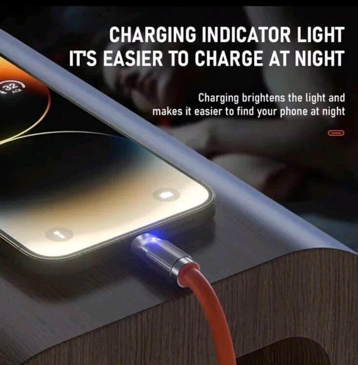 Orange Silicone Fast Charging Cable For USB C to USB-C Cable, 3.3 Feet, 100W gallery