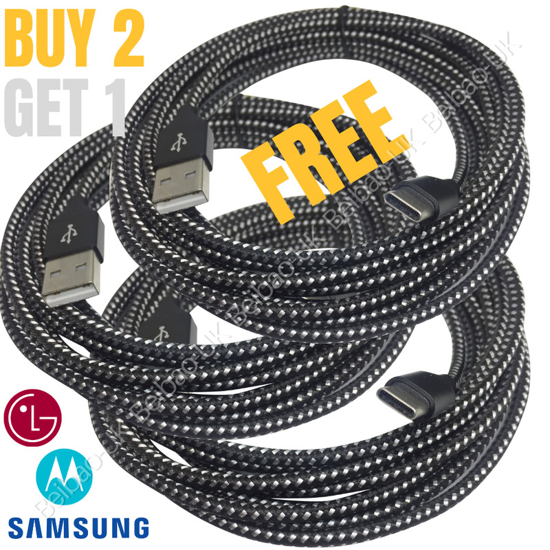 10FT Type C Cable USB Fast Charge Heavy Duty for Android Samsung Galaxy LG Stylo