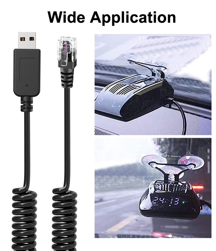 Radar Detector Cable,USB to RJ11 Plug Cable,Replacement Power Cable for Radar... gallery