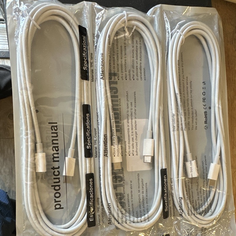 USB-C Charging & Data Sync Cable 10ft White for Universal Devices 3pk gallery
