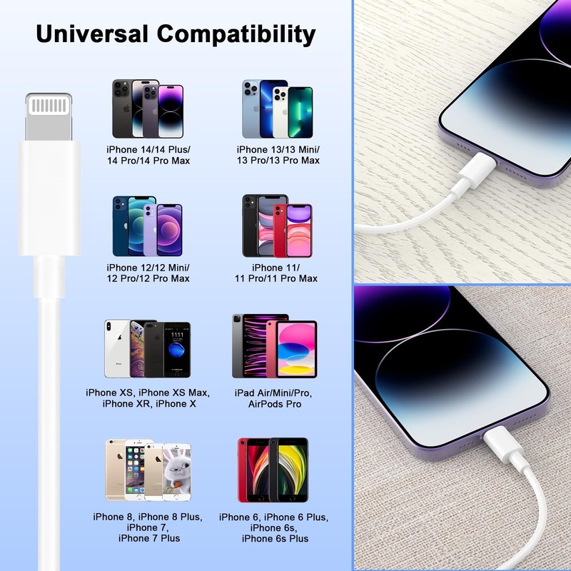 MFi Certified iPhone Charger Lightning Cable 10FT 2 Pack USB Charging Cord gallery