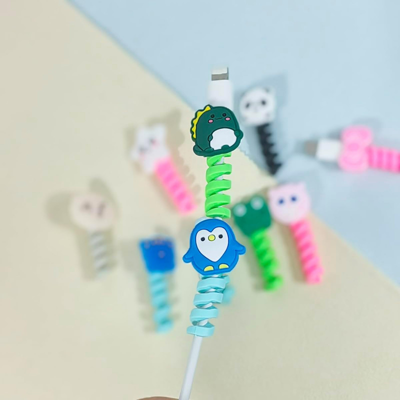 10 PCS Cartoon Silicone Charger Cable Protector Mobile Phone Charger End Cord Co gallery