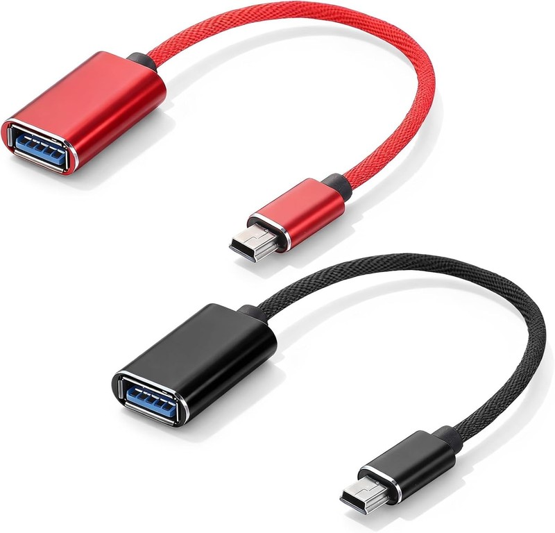 2 Pcs Mini USB OTG Adapter – Braided Cable for Fast Data Transfer & Charging gallery