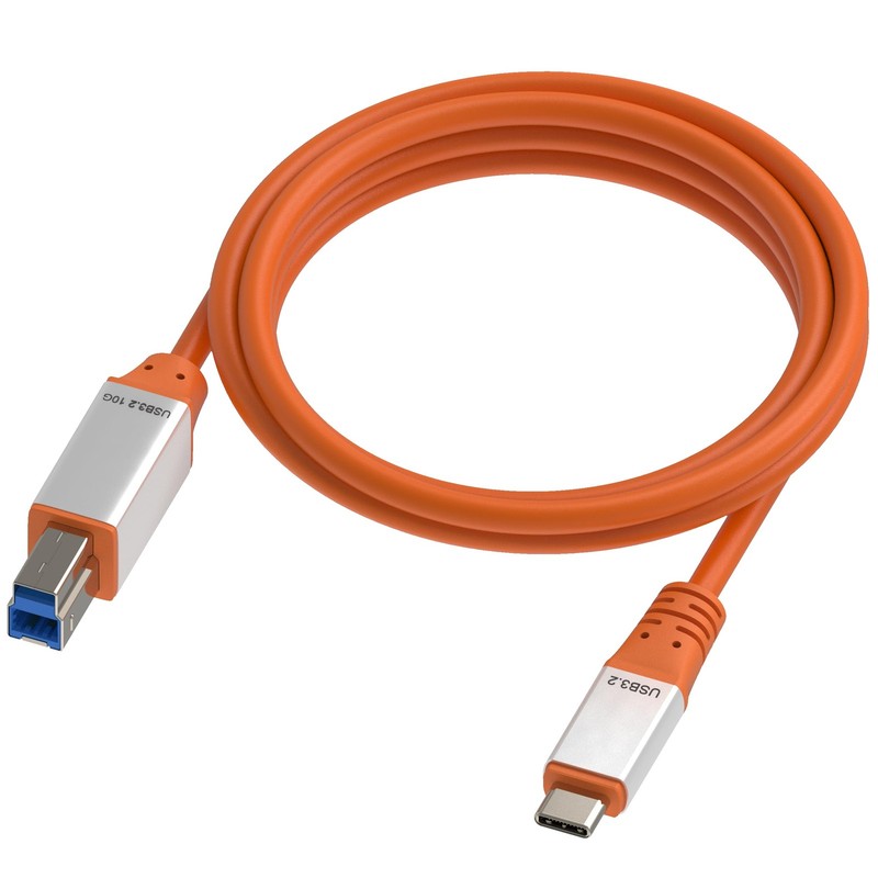 USB 3.2 Gen2 TypeC To B Cable 5ft 1.5M 10Gbps C To B Male Cord Orange gallery
