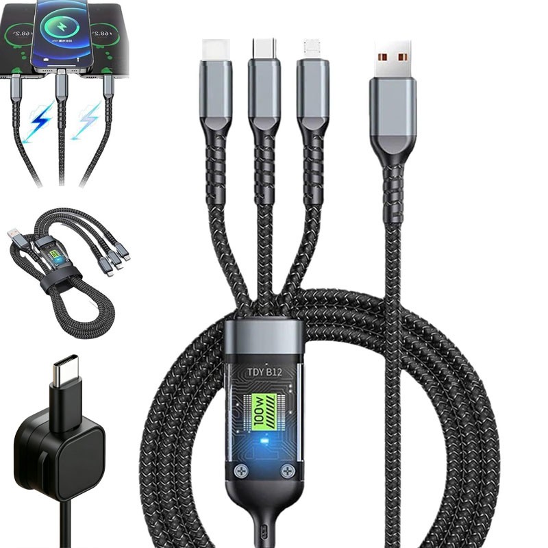 3in1 Fast USB Charging Cable Universal Multi Function iPhone 17 Charger Cord Lot gallery