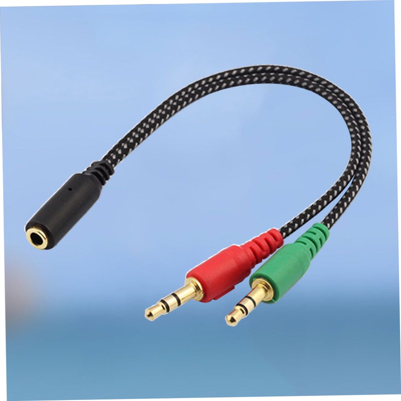 Female to 2 Male Headset Splitter Cable Computer Headphones Microphone Adapter gallery