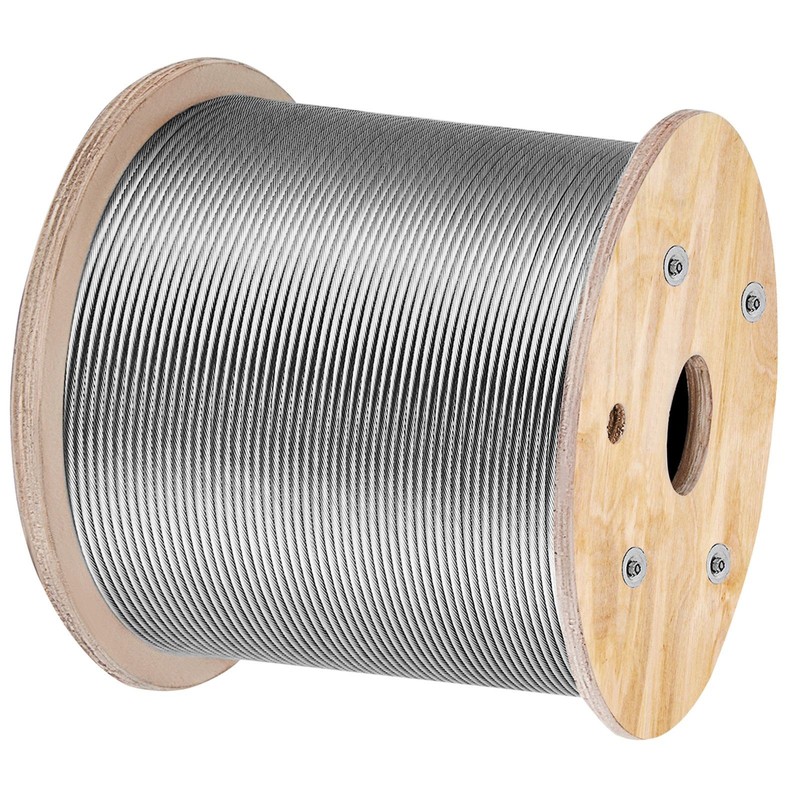 316 Stainless Steel Cable 1/ 8" 1x19 Steel Cable Wire Rope 150M/ 500FT Cable gallery