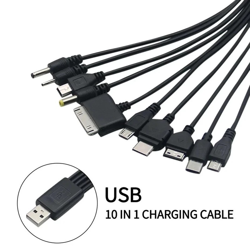 10-in-1 Multi-Function USB Charging Cable Universal Multi-Head Phone Charger