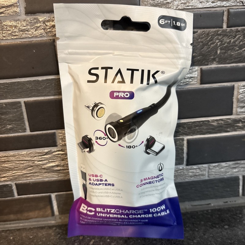 Statik Universal 360 Magnetic 6 ft (3 in 1 ) Charging Cable - PUP0386