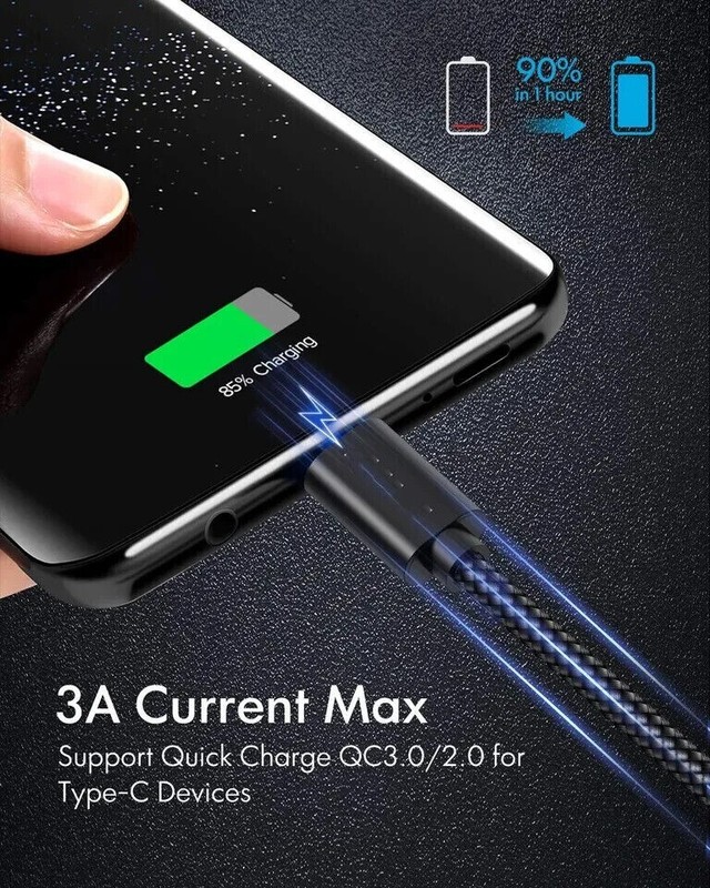1/3 Pack 1/3/6/10Ft USB to Type-C Cable Fast Charger Charging Data Sync Cord LOT gallery