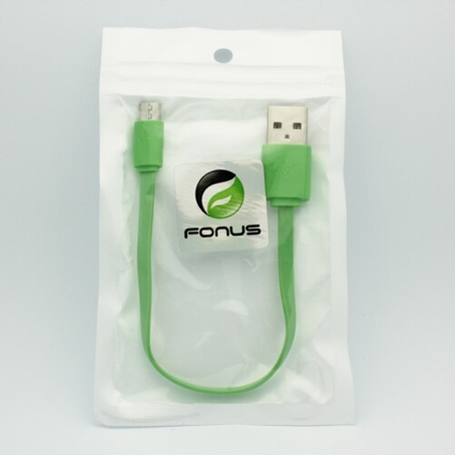 MicroUSB Short USB Cable Charger Cord Power Wire Green Flat Fast for SmartPhones gallery