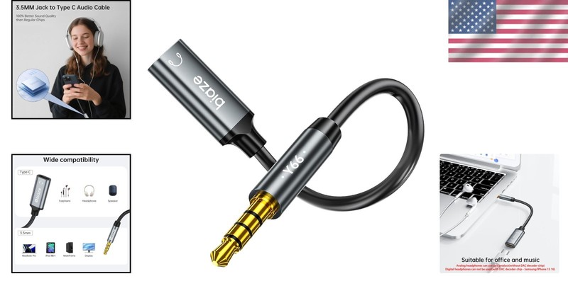 USB C Female to 3.5mm Male Audio Adapter – Seamless Analog Connection gallery