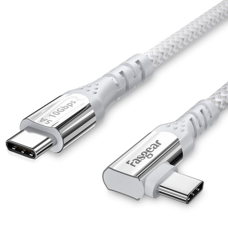 100W USB C to Type C 90 Degree Cable 6ft USB 3.1 Gen 2 10Gbps Data Sync 5A Po…