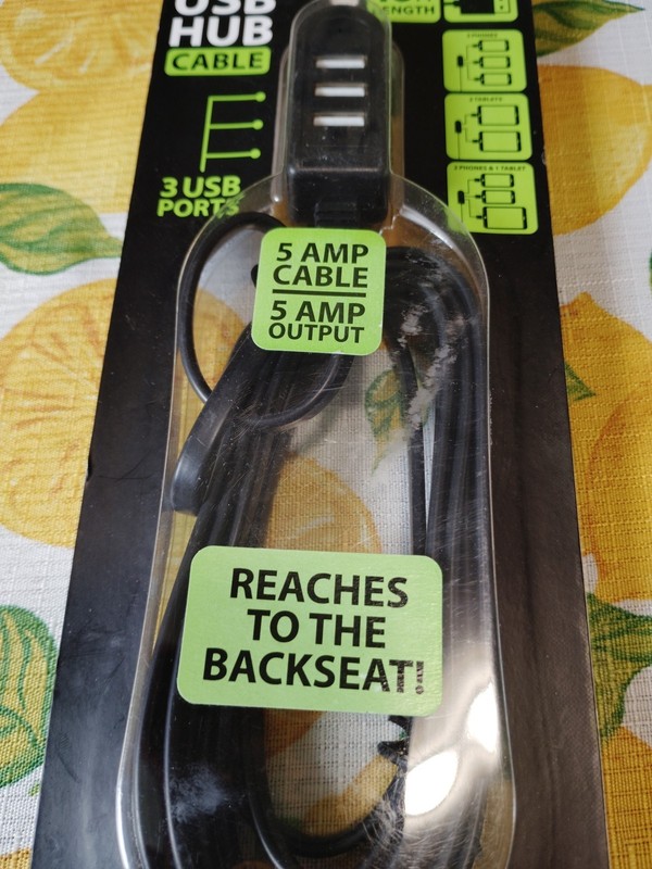NIB Gadget Gear 10 FT Standard USB Charger Cable 3 USB Ports 5 AMP Output gallery