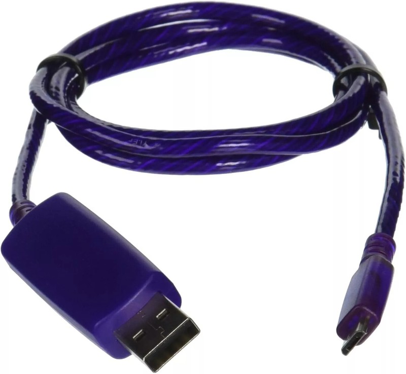 3 Feet Micro USB Cable Charge Sync Purple Light up Pulse Electroluminescent x1 gallery