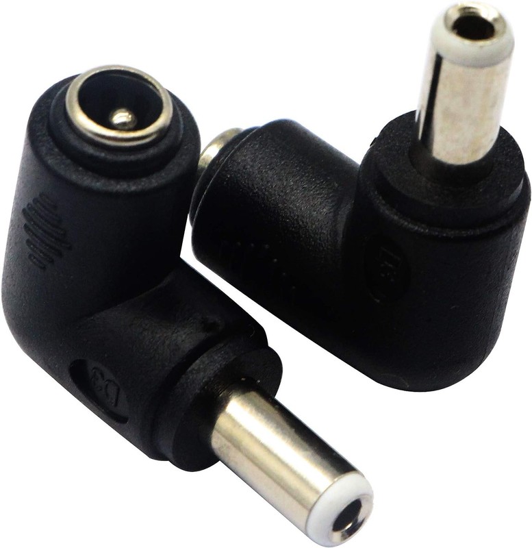 Dc 5.5×2.5mm Male 90 Degree Angle To Dc5.5×2.1mm Female Adapter 5 Volt Dc Barrel