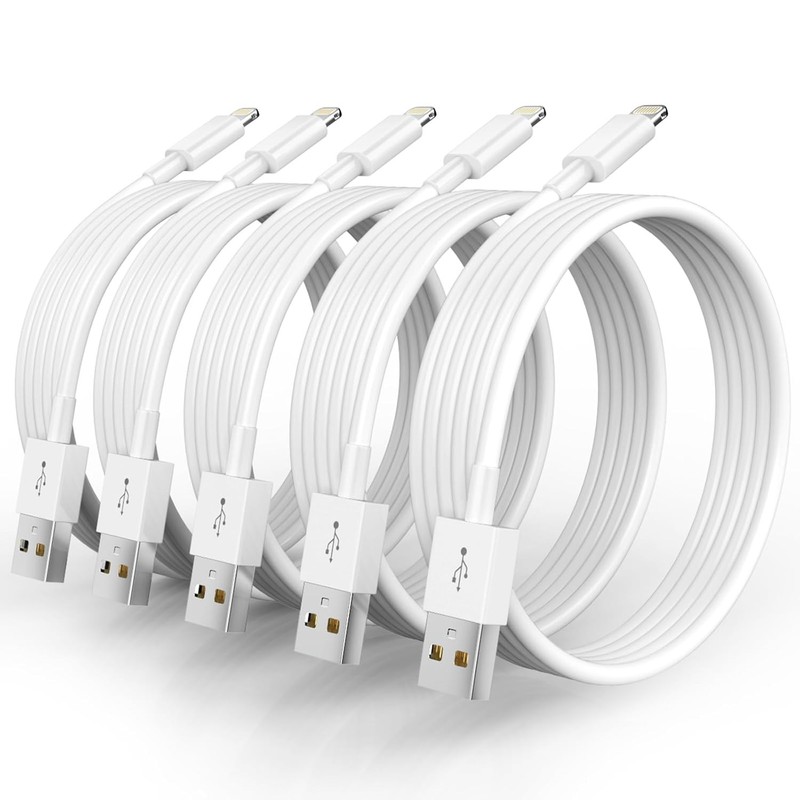 5 Pack(10FT)[Apple MFi Certified] iPhone Charger Long Lightning Cable Fast Charg