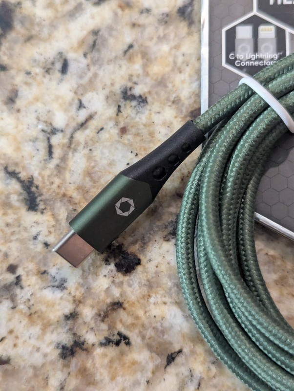 Celltronix 6 ft 8 Pin iPhone Compatible USB-C Charging Cable Black Green 2pk gallery